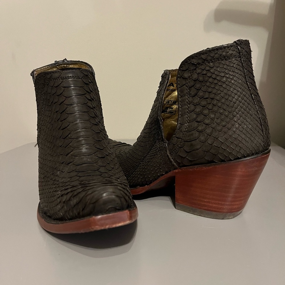 Ariat Ladies Dixon Python Brown Leather Western Bootie